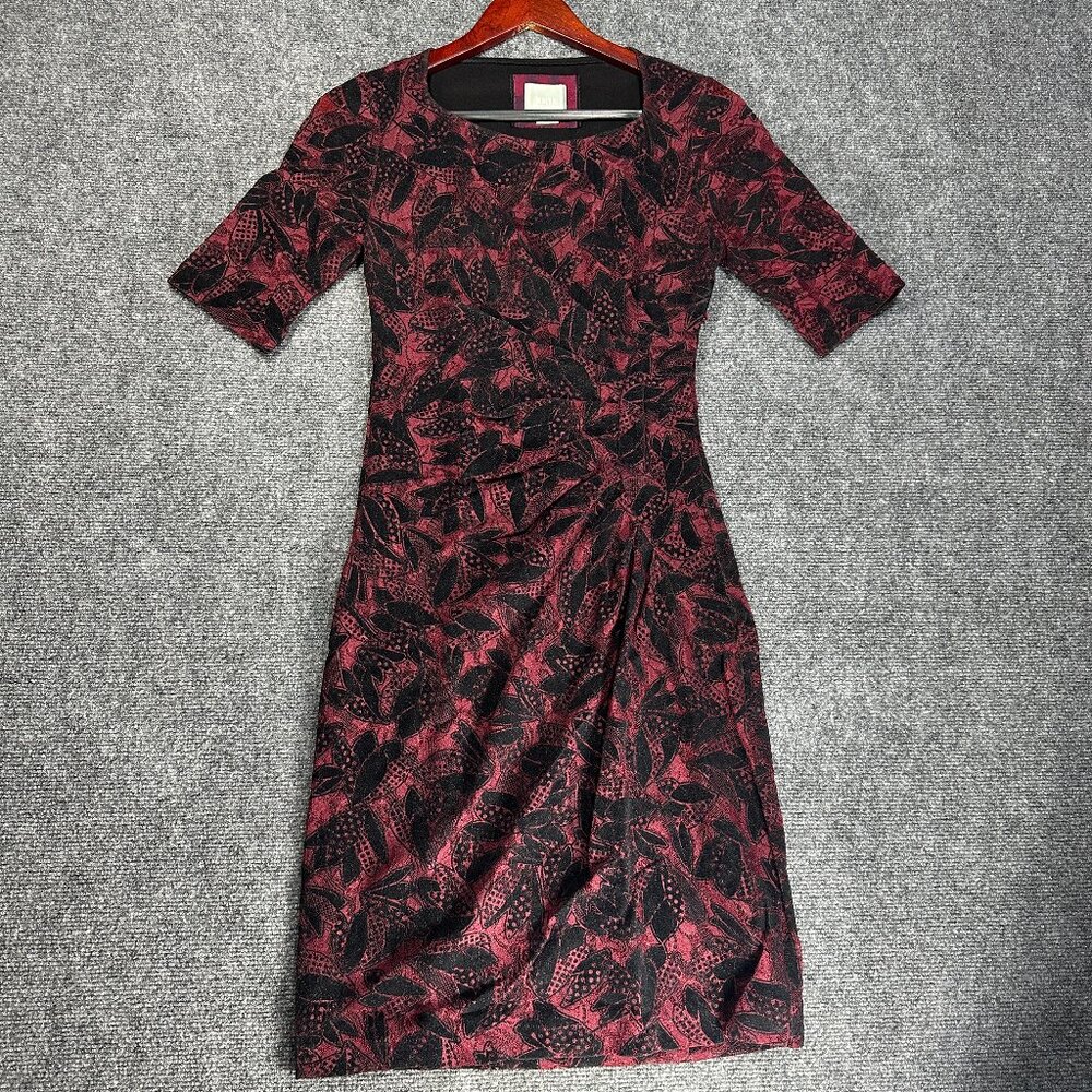 Anthropologie Maeve Dress Womens 0 Short Sleeve Lace Overlay Side Zip